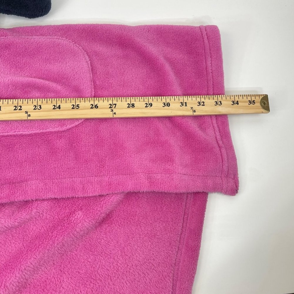 FILA Pink/Black Fleece Hooded Robe Logo Spell Out Trim Size Medium - Picture 11 of 11